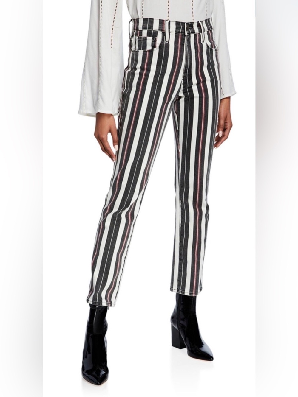 FRAME Le Sylvie Band Stripe High Rise Straight Jeans Size 31